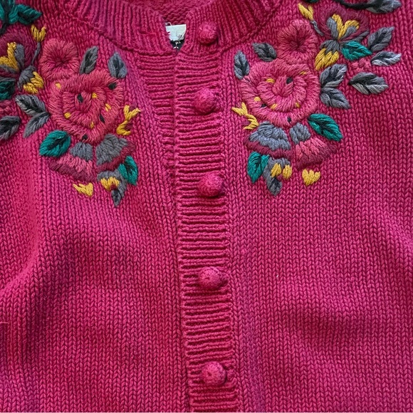 Vintage 80’s Collections by Michelle Stuart Pink button up sweater, size small - Picture 2 of 8